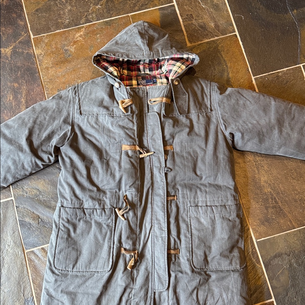 Rare Vintage Polo Ralph Lauren Men’s size Large Canvas Down Filled Duffel Coat